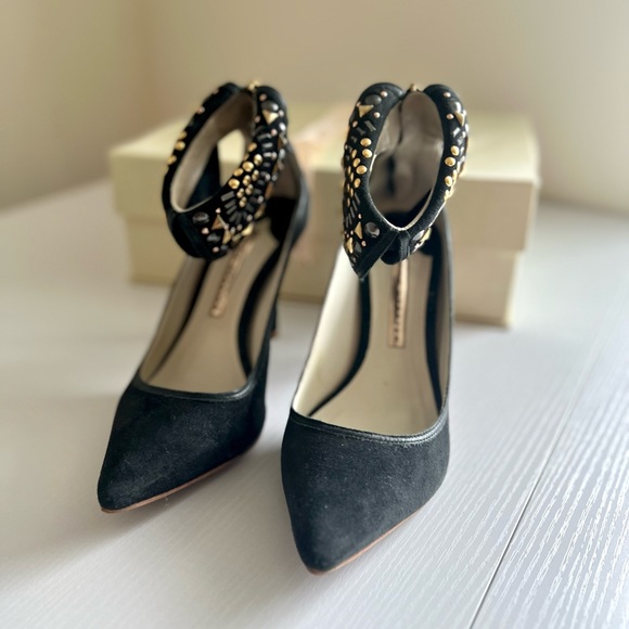 Sophia Webster Leandra Suede Ankle-Collar Pump, Black - size 36.5 - Picture 5 of 8